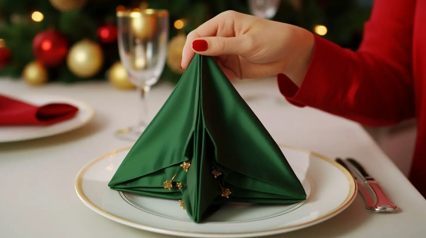 how to fold a napkin into a christmas tree